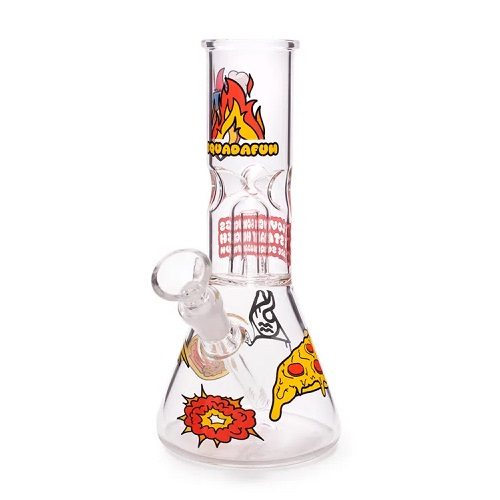 Bong de Vidro Ice Percolator Pequeno - Squadafum - Pizza