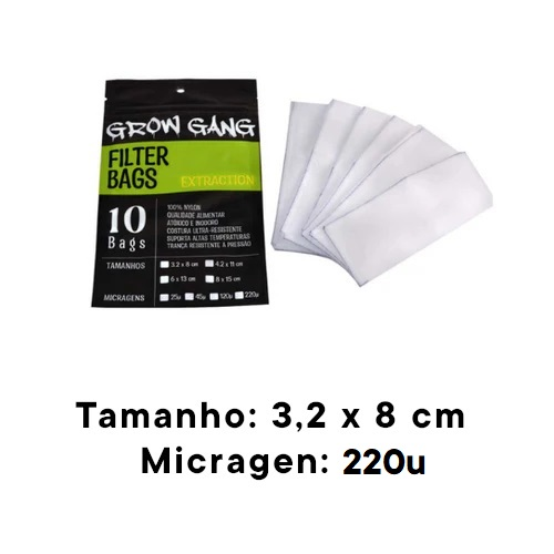 Filter Bags Grow Gang 220 micras - 3,2 x 8 cm