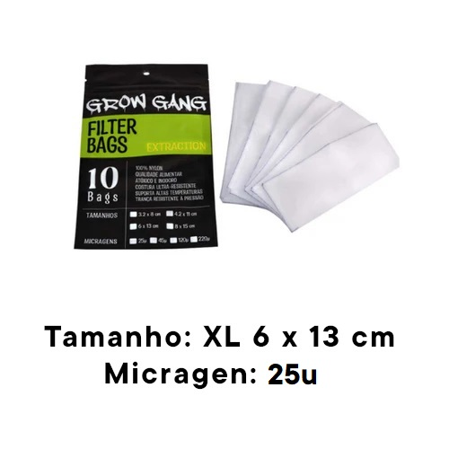 Filter Bags Grow Gang 25 micras - XL 6 x 13 cm