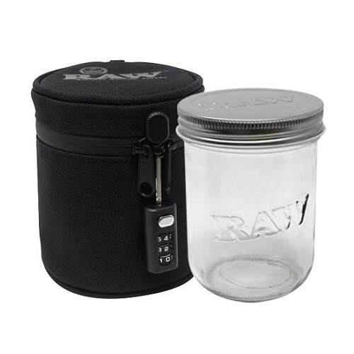 Pote de Vidro Hermtico - Raw Mason Jar c/ Case Protetora 475ml - 16oz